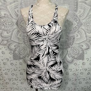 New $48 Moda International Victorias Secret Tropical Black White Tank Top Shirt